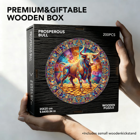 Prosperous Bull Wooden Jigsaw Puzzle