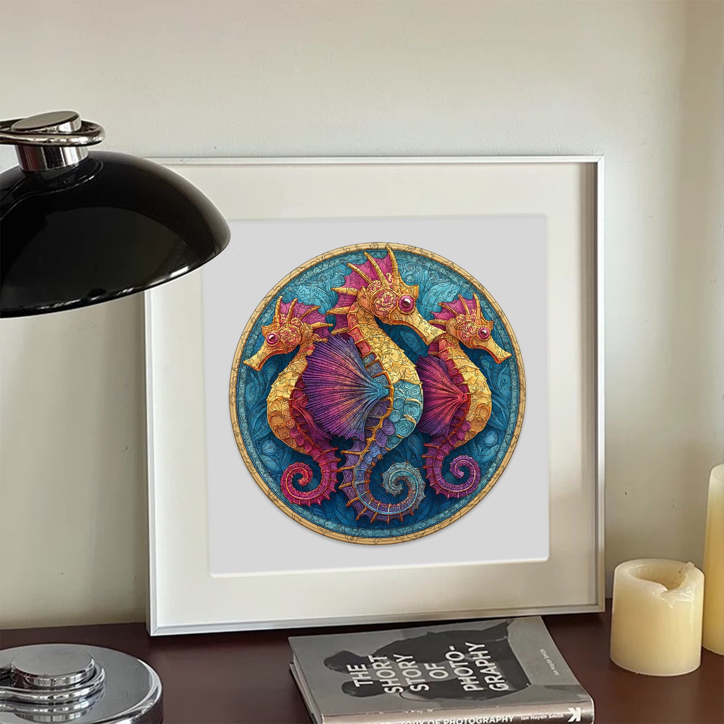 Rainbow Wave Seahorse Wooden Jigsaw Puzzle