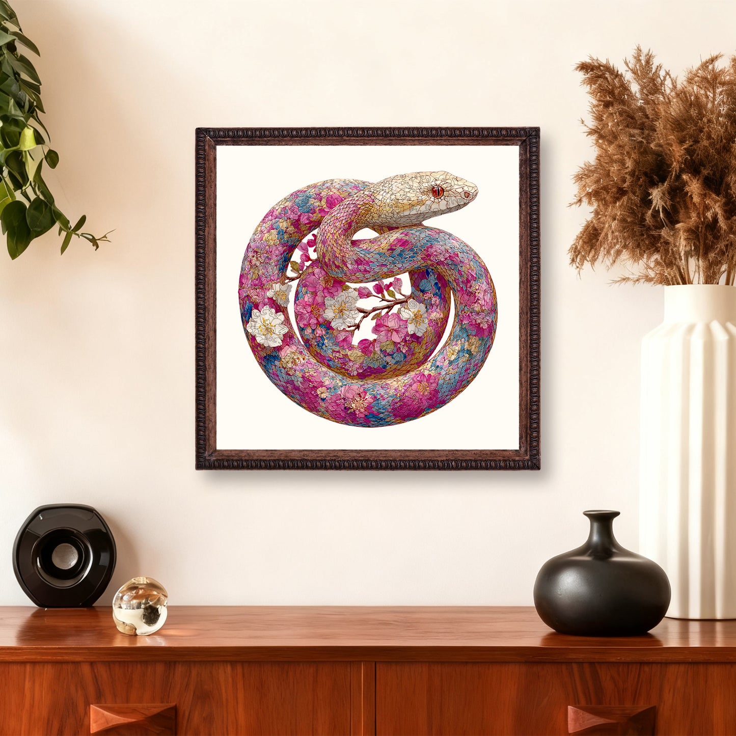 Cherry Blossom Snake Wooden Jigsaw Puzzle