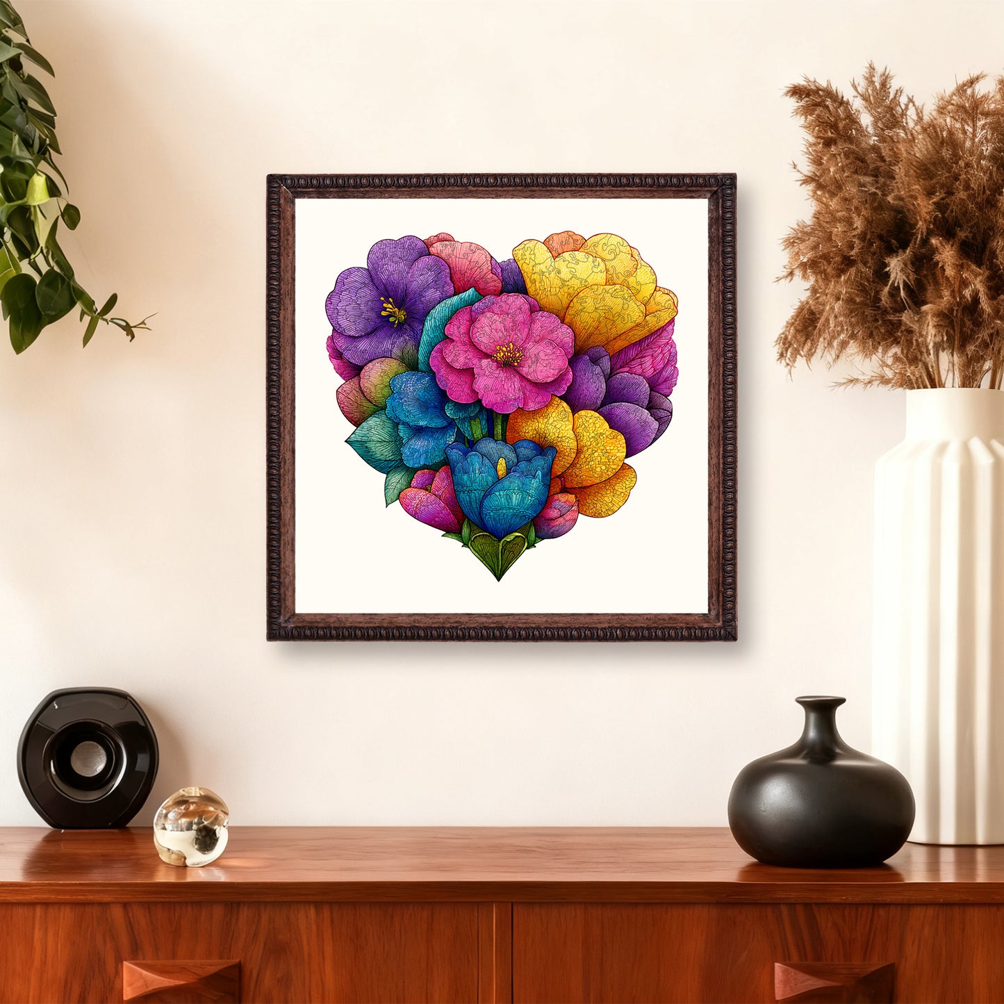 Eart-Shaped blossoms Wooden Jigsaw Puzzle