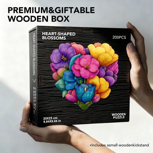 Eart-Shaped blossoms Wooden Jigsaw Puzzle