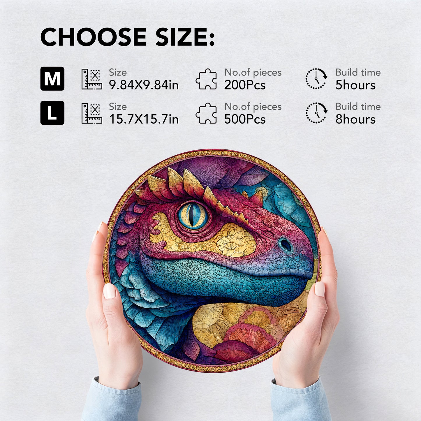 Colorful Dragon Eye Rhythm Wooden Jigsaw Puzzle