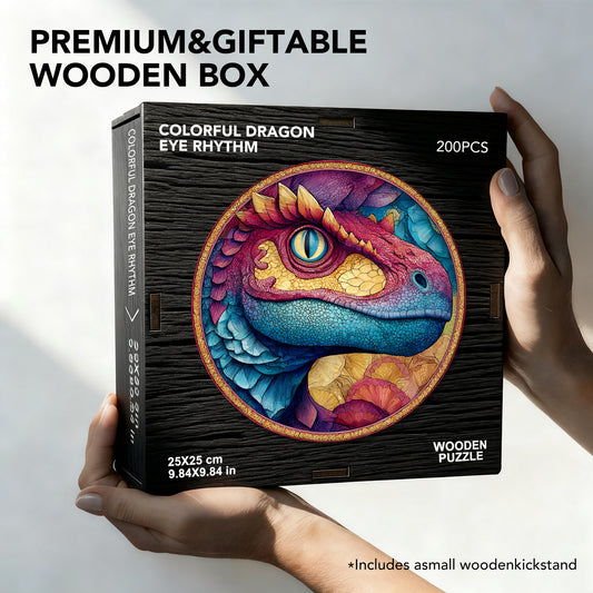 Colorful Dragon Eye Rhythm Wooden Jigsaw Puzzle