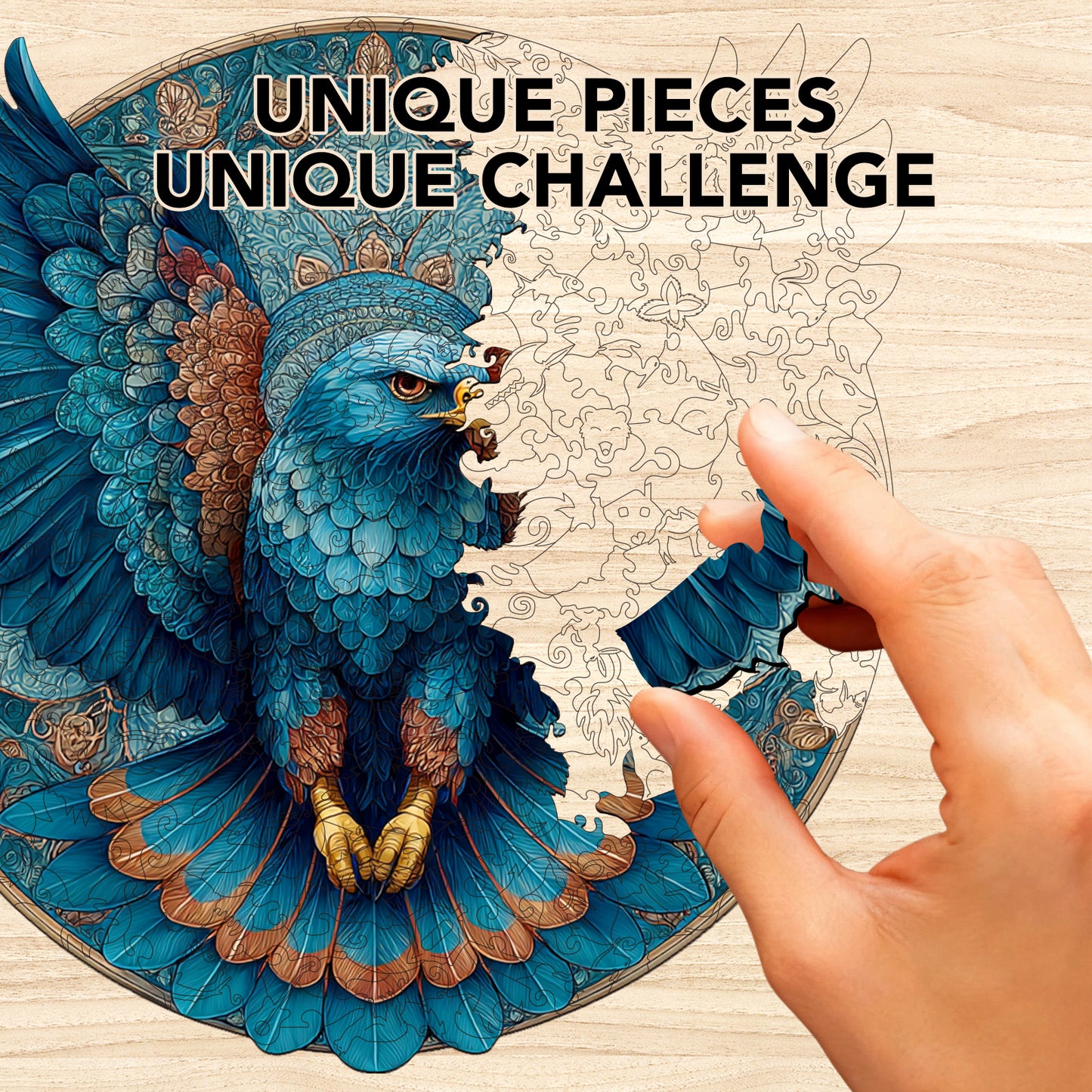 Blue Eagle's Heavenly Might Wooden Jigsaw Puzzle