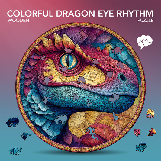 Colorful Dragon Eye Rhythm Wooden Jigsaw Puzzle