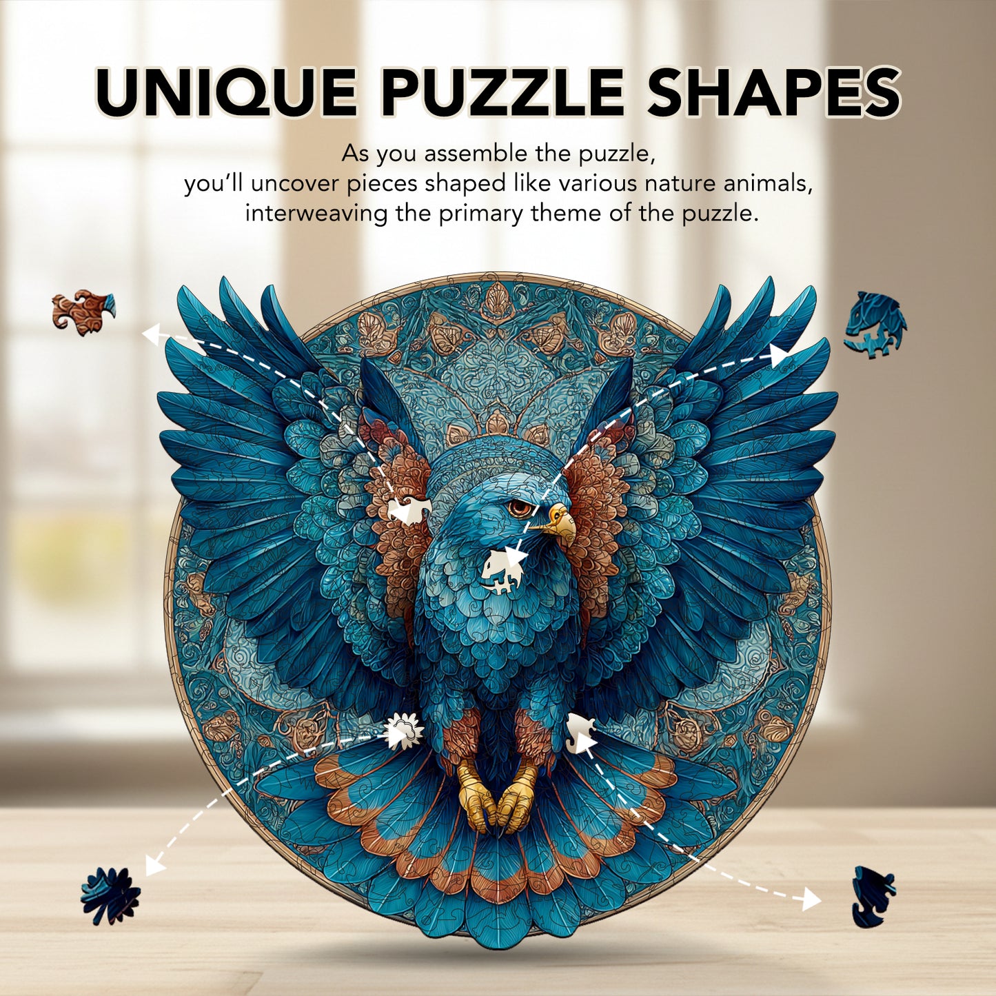 Blue Eagle's Heavenly Might Wooden Jigsaw Puzzle