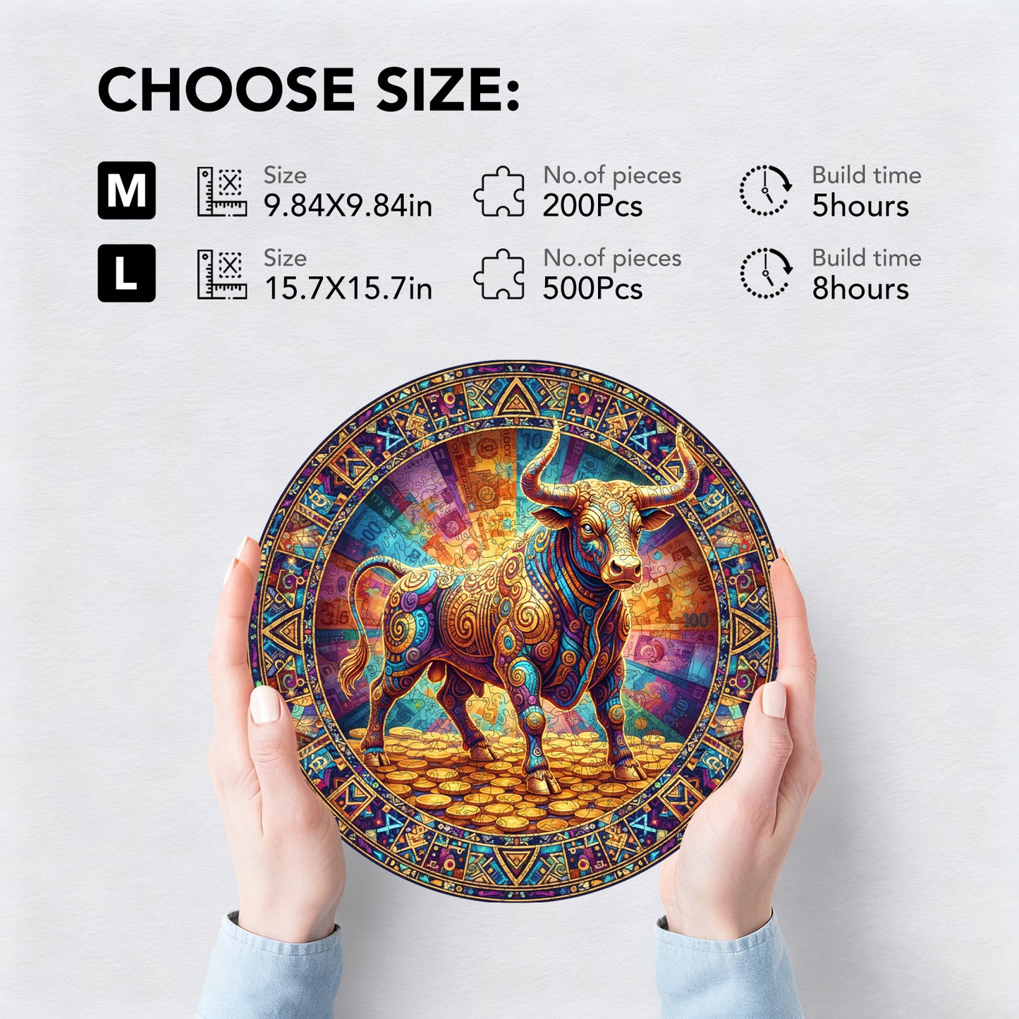 Prosperous Bull Wooden Jigsaw Puzzle