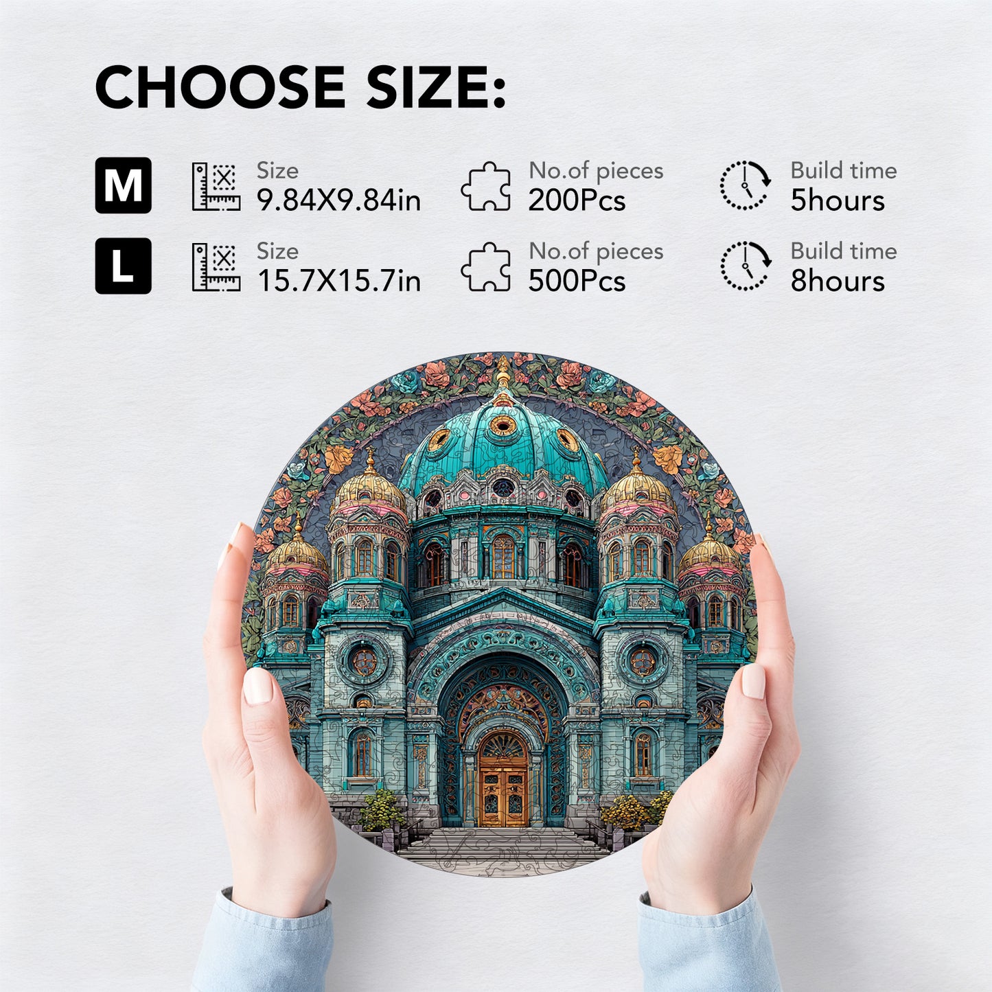 Domed Floral Holy Edifice Wooden Jigsaw Puzzle