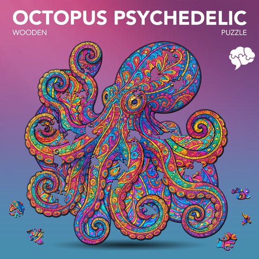 Psychedelic Octopus Wooden Jigsaw Puzzle