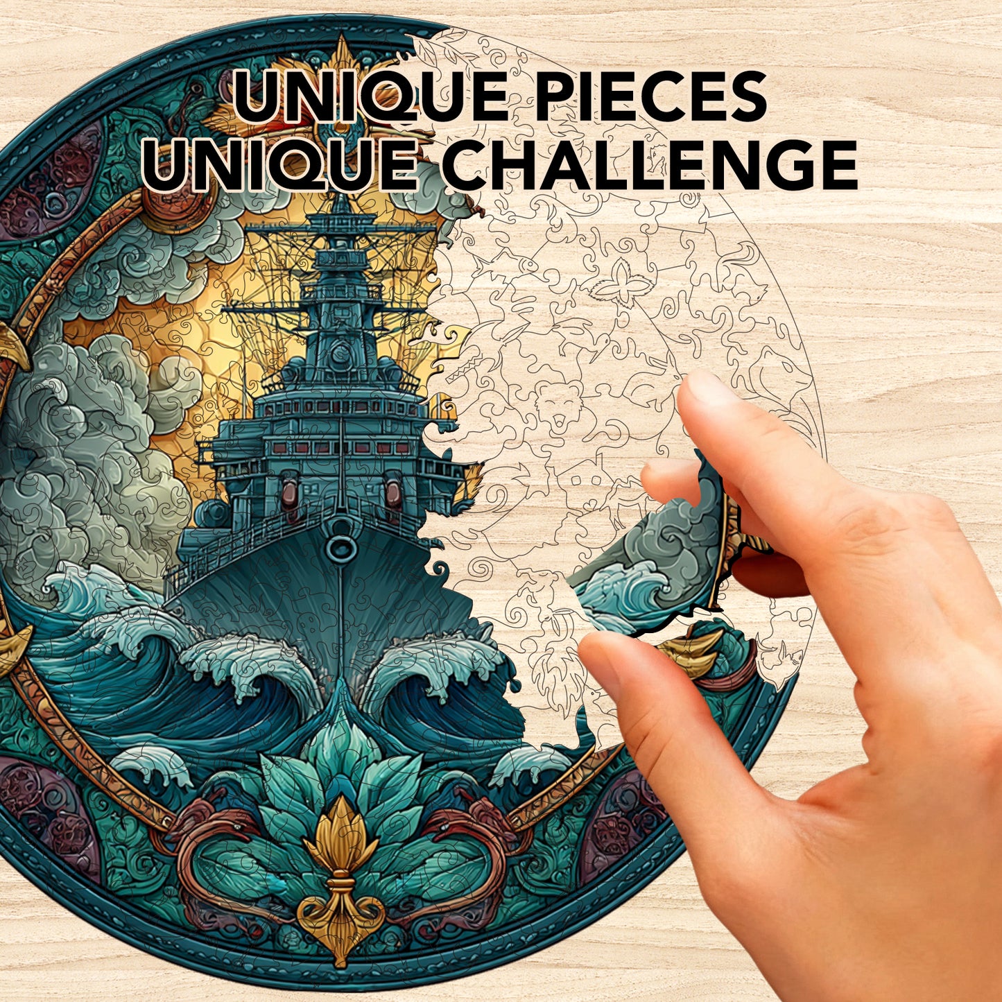 Warship's Wave Dominion Wooden Jigsaw Puzzle