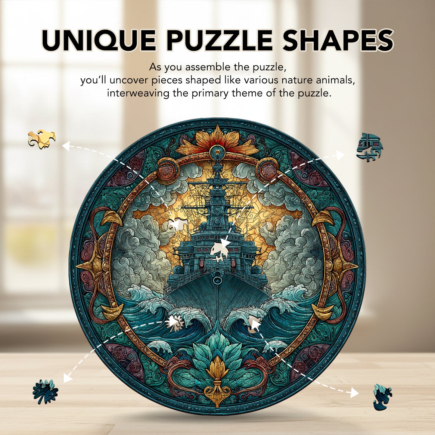 Warship's Wave Dominion Wooden Jigsaw Puzzle