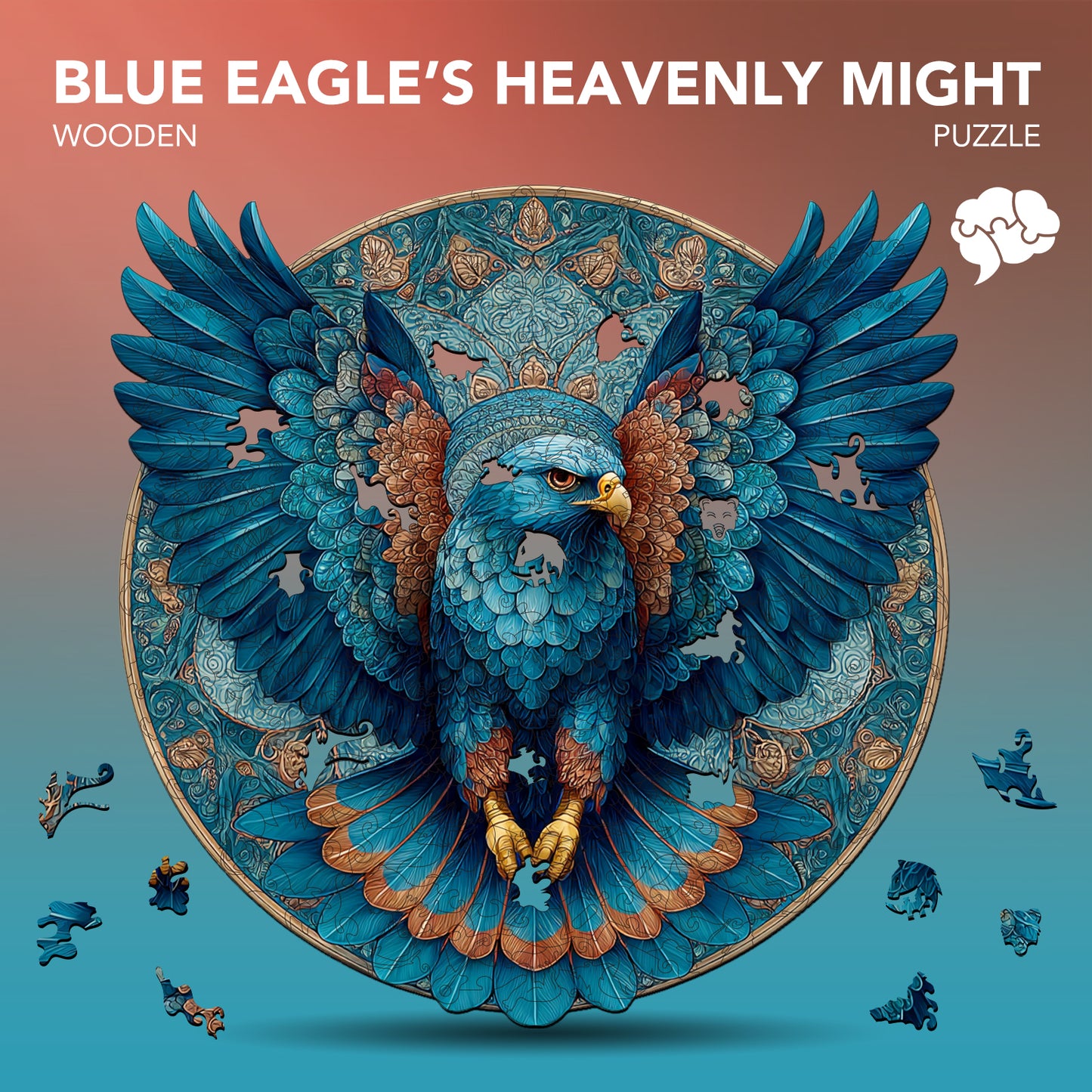 Blue Eagle's Heavenly Might Wooden Jigsaw Puzzle