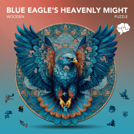 Blue Eagle's Heavenly Might Wooden Jigsaw Puzzle