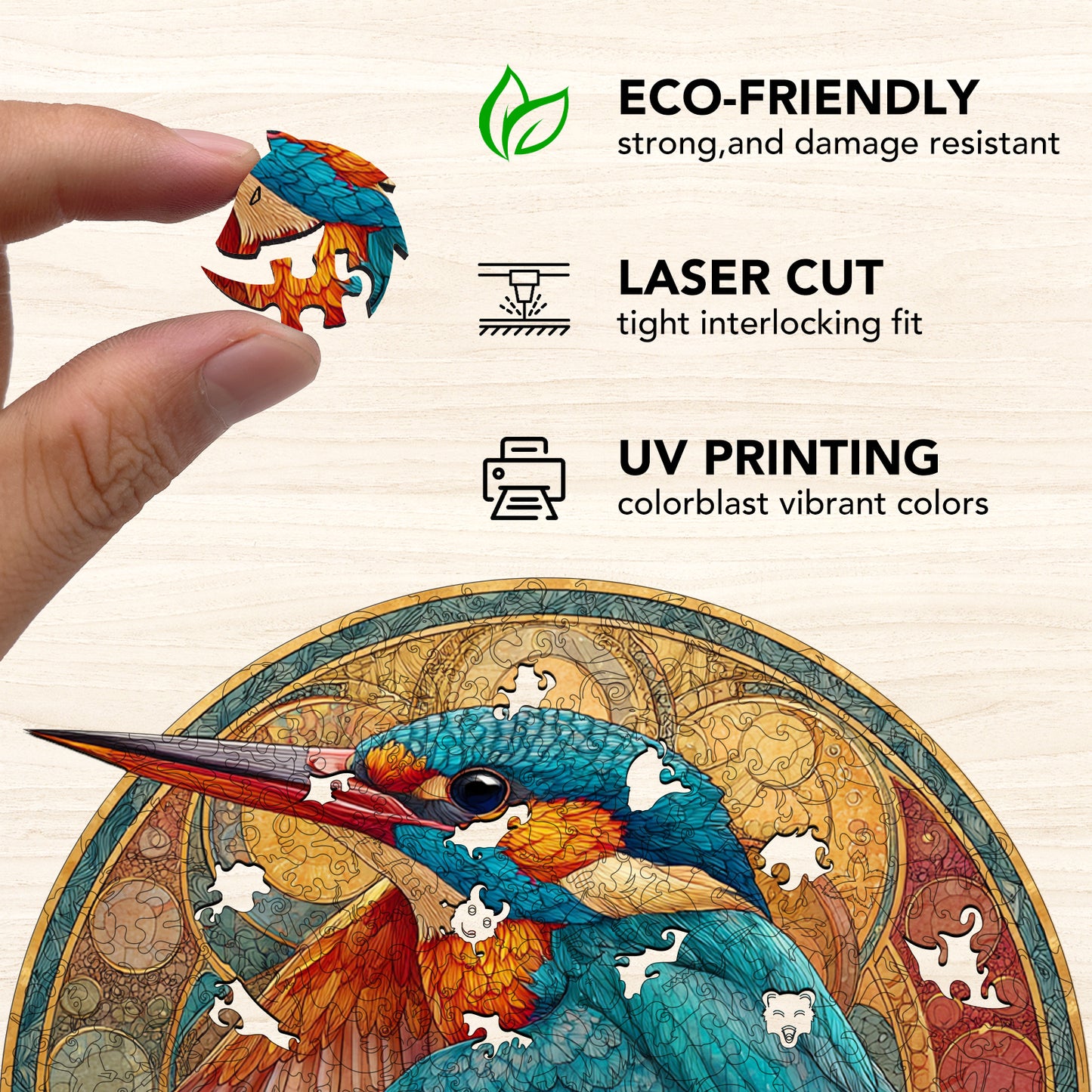 Emerald Feather Mystery Wooden Jigsaw Puzzle