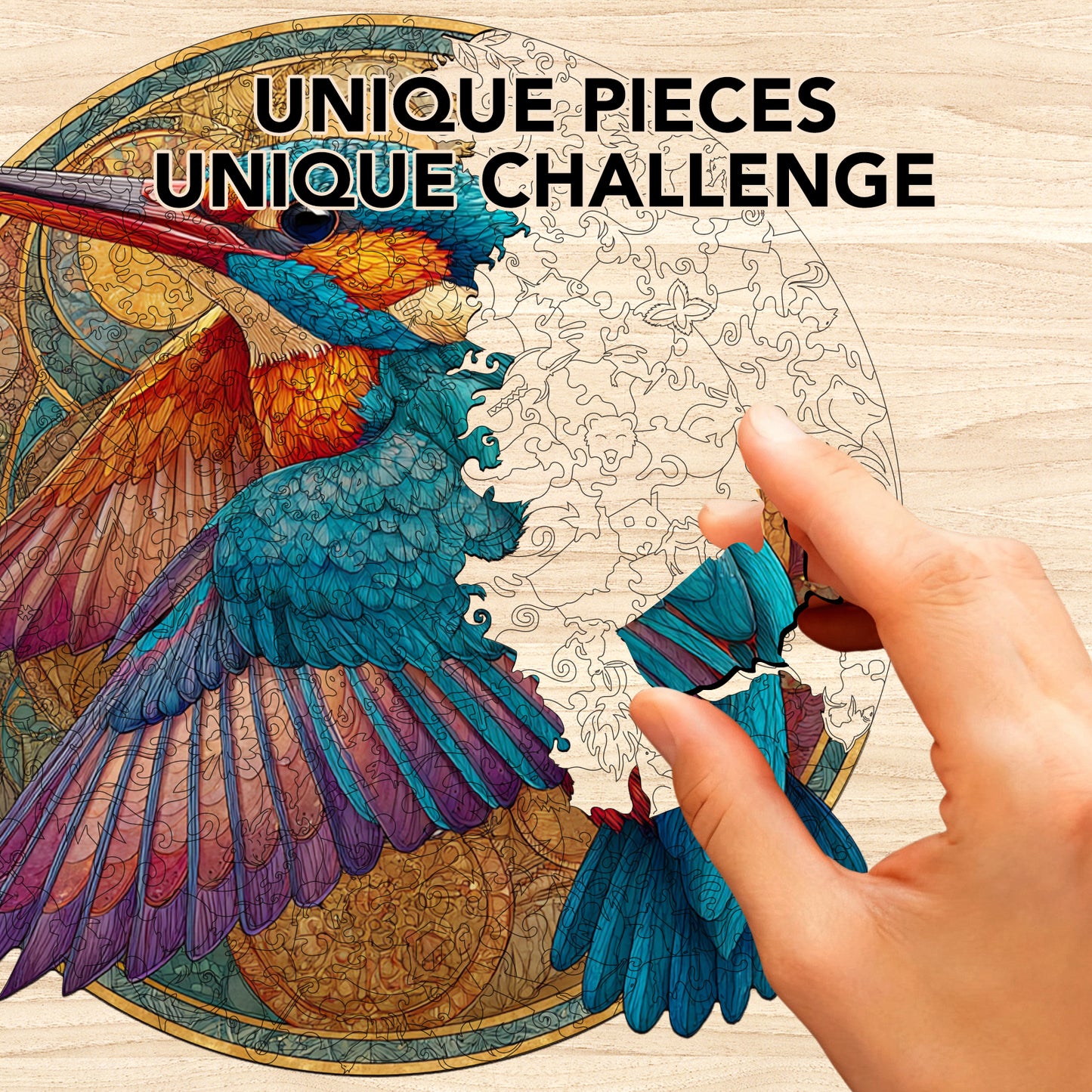 Emerald Feather Mystery Wooden Jigsaw Puzzle