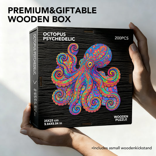 Psychedelic Octopus Wooden Jigsaw Puzzle