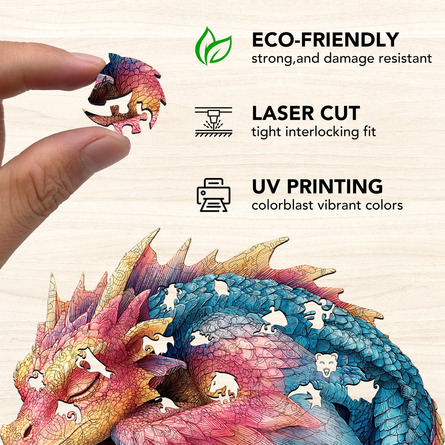 Dragons Book Slumber Wooden Jigsaw Puzzle