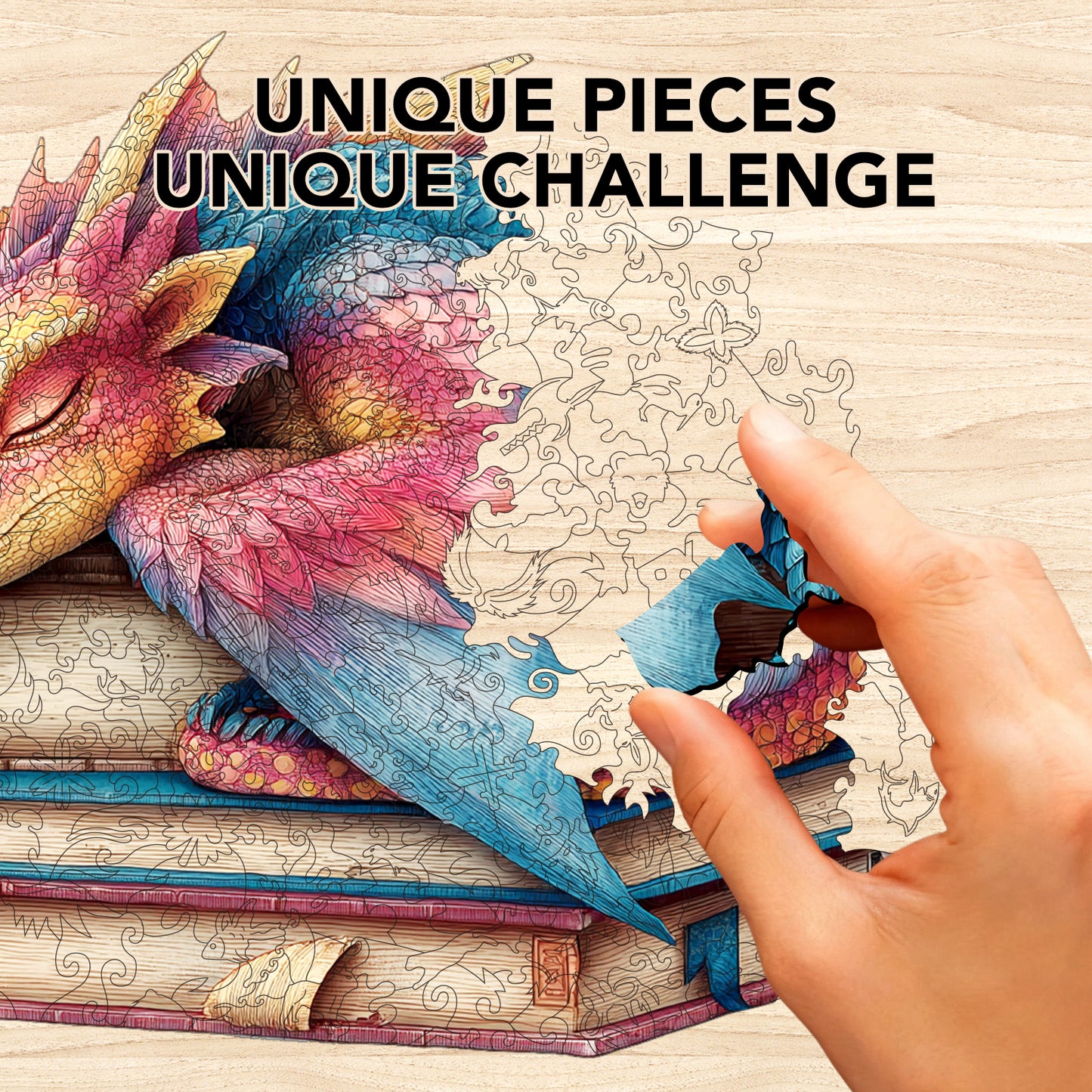 Dragons Book Slumber Wooden Jigsaw Puzzle