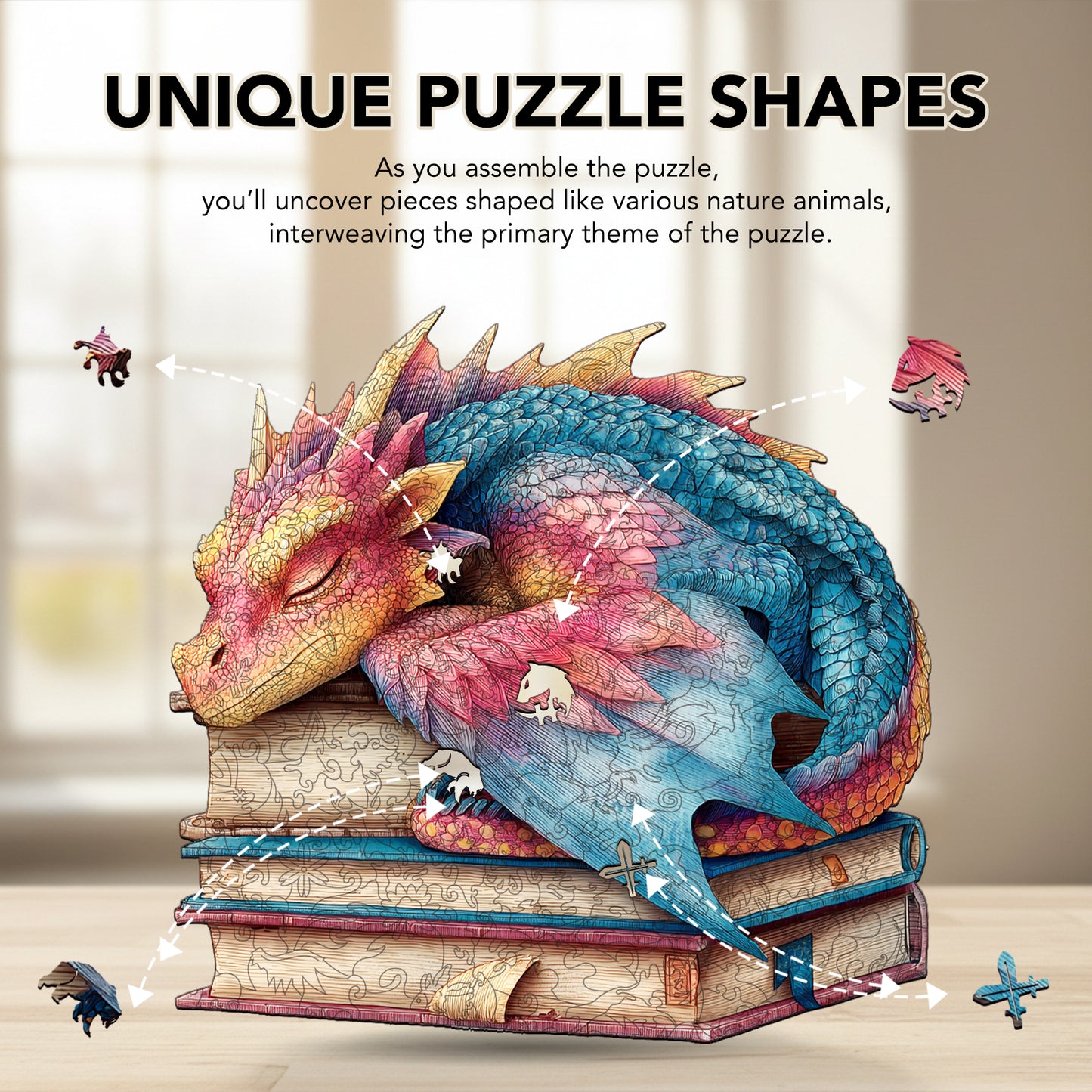 Dragons Book Slumber Wooden Jigsaw Puzzle