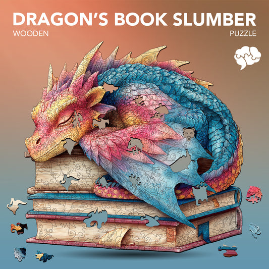 Dragons Book Slumber Wooden Jigsaw Puzzle