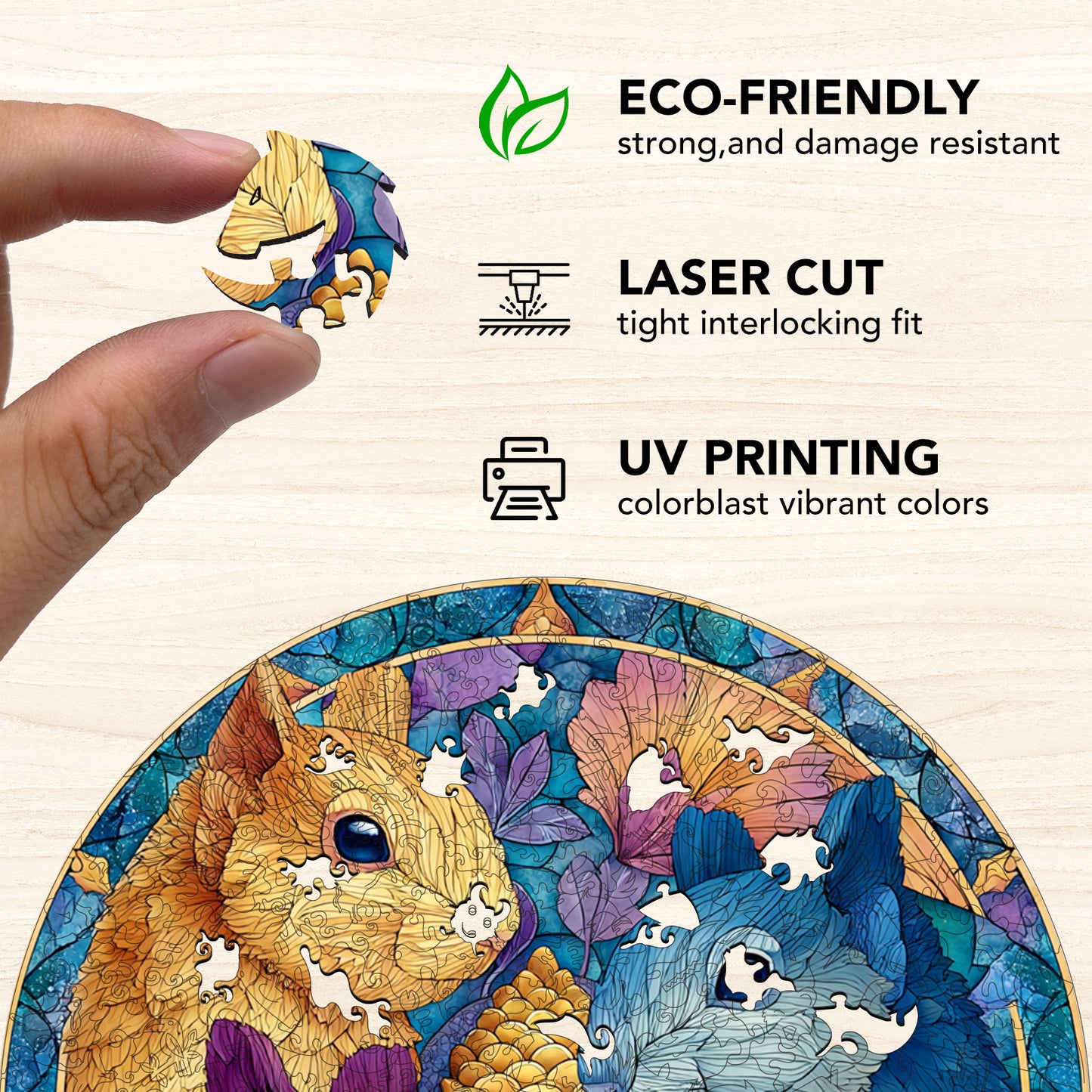 Glazed Grove Squirrel Wooden Jigsaw Puzzle