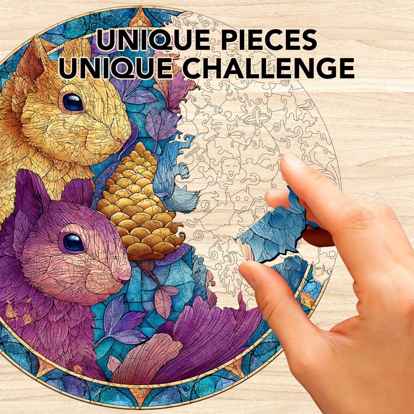 Glazed Grove Squirrel Wooden Jigsaw Puzzle