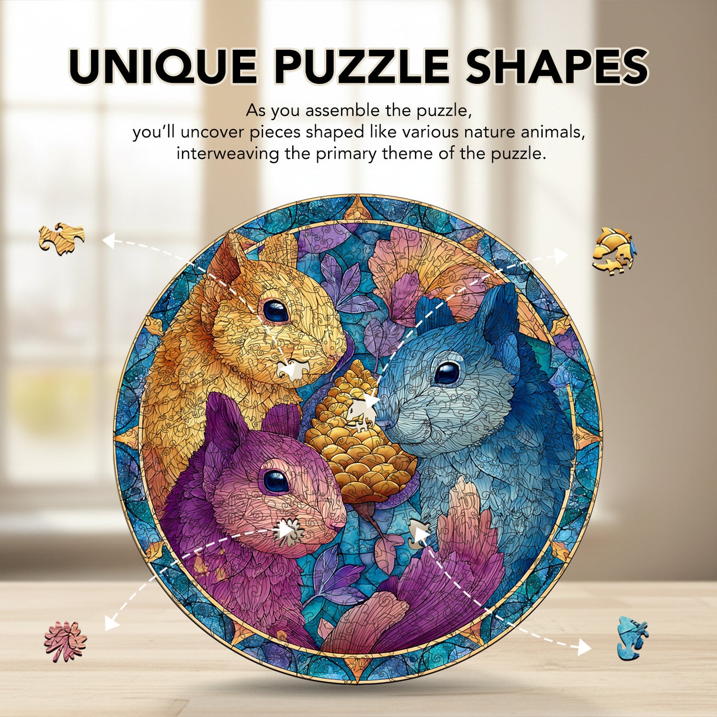 Glazed Grove Squirrel Wooden Jigsaw Puzzle
