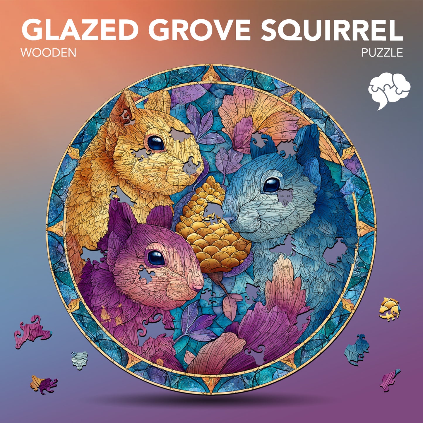 Glazed Grove Squirrel Wooden Jigsaw Puzzle
