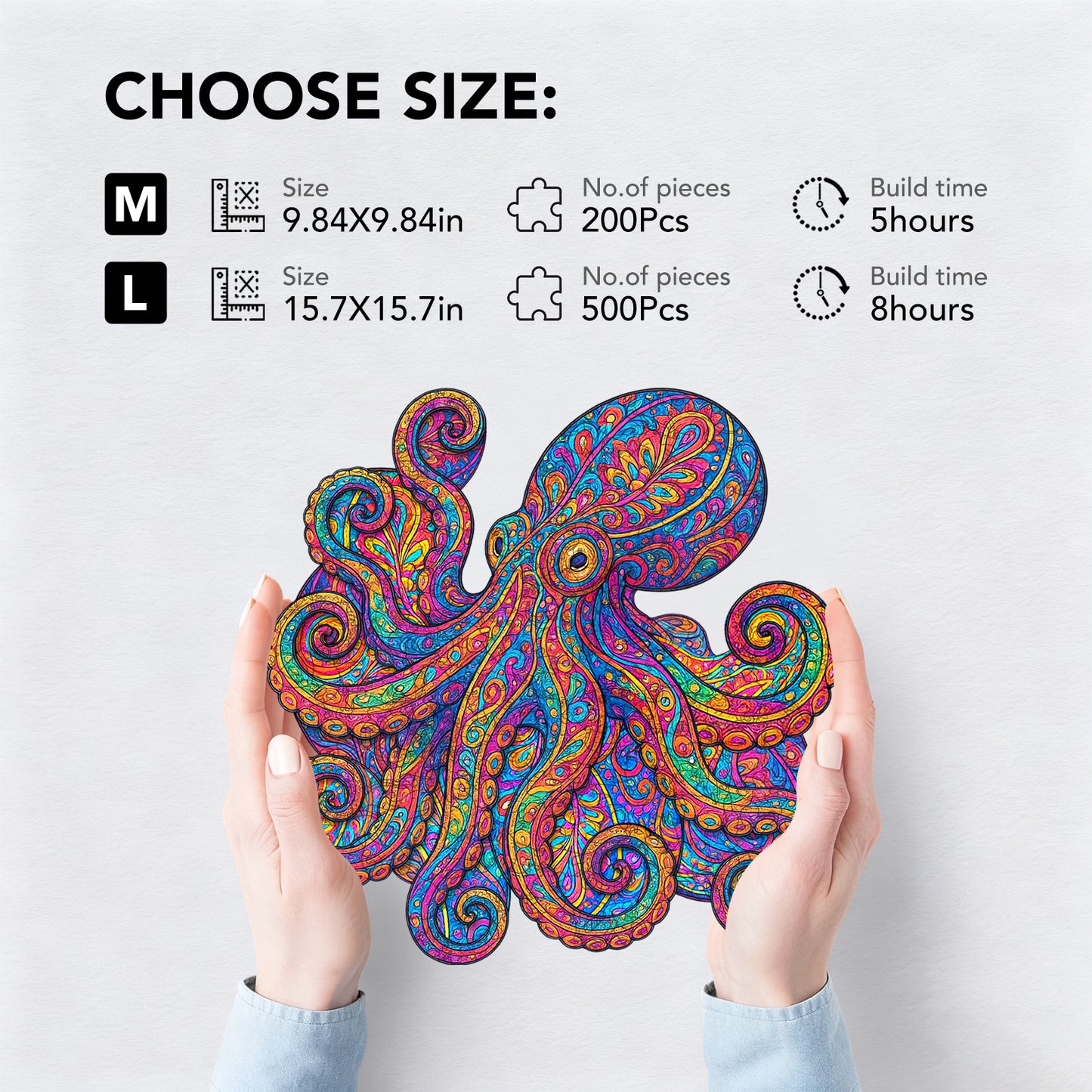 Psychedelic Octopus Wooden Jigsaw Puzzle