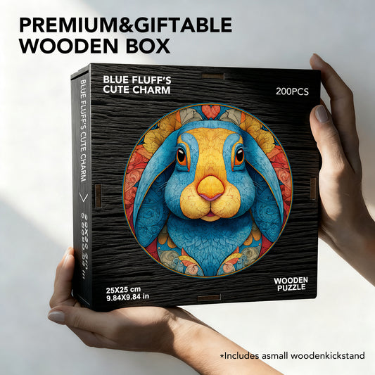 Blue Fluff's Cute Charm Wooden Jigsaw Puzzle