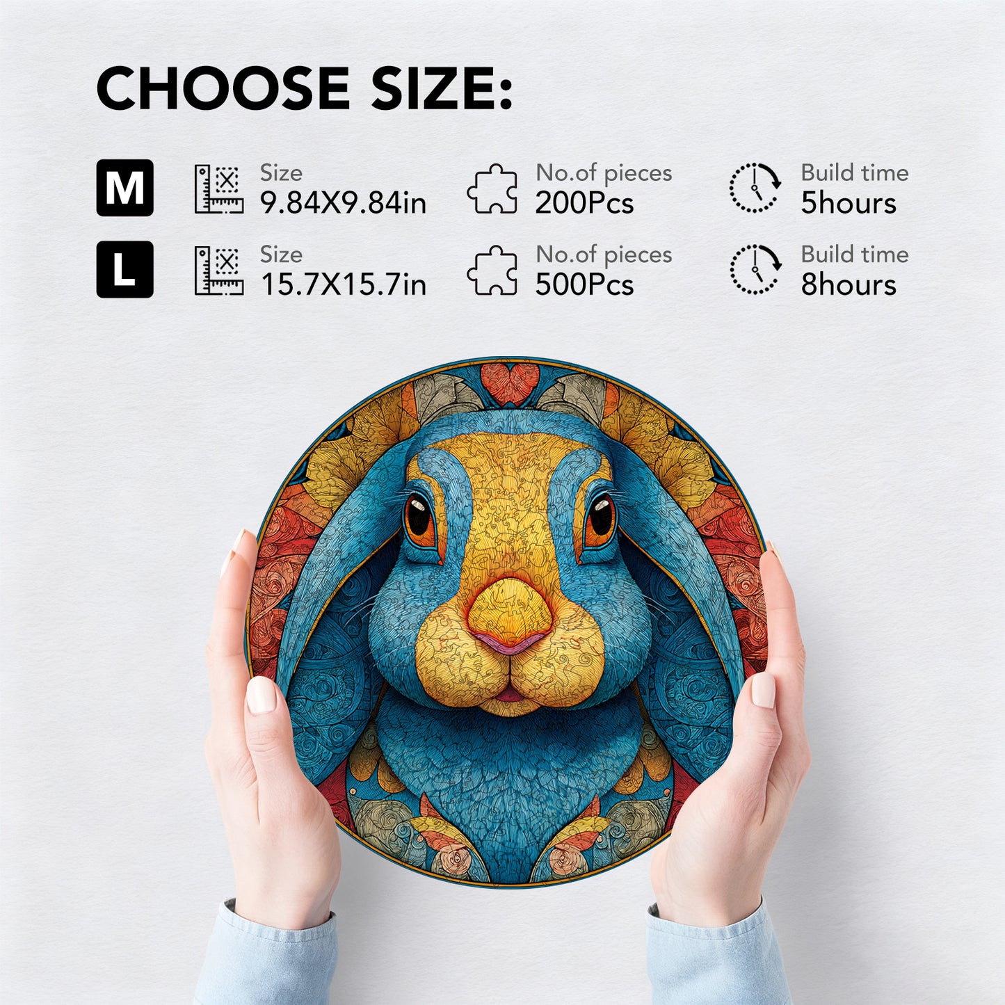 Blue Fluff's Cute Charm Wooden Jigsaw Puzzle