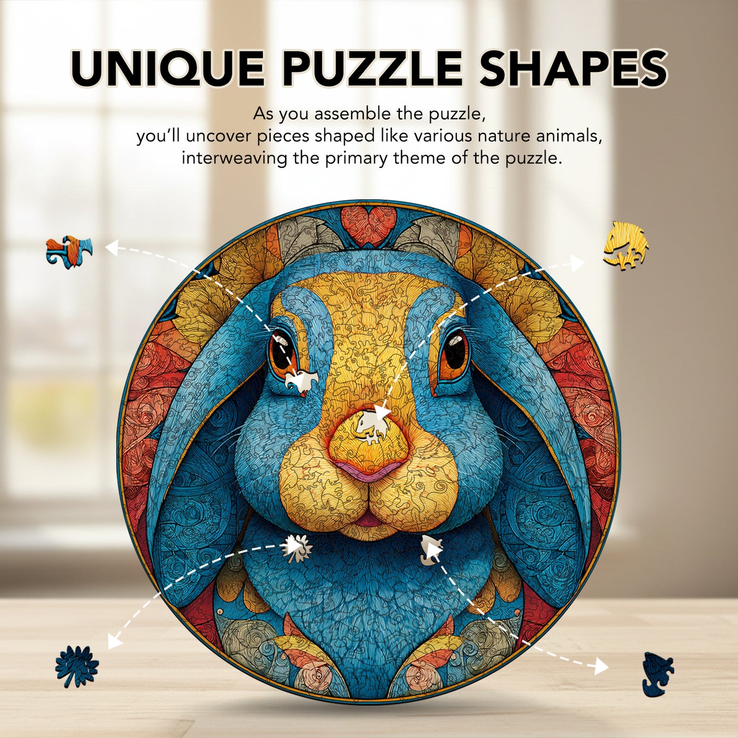 Blue Fluff's Cute Charm Wooden Jigsaw Puzzle