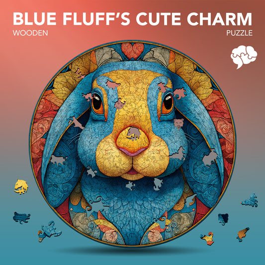 Blue Fluff's Cute Charm Wooden Jigsaw Puzzle