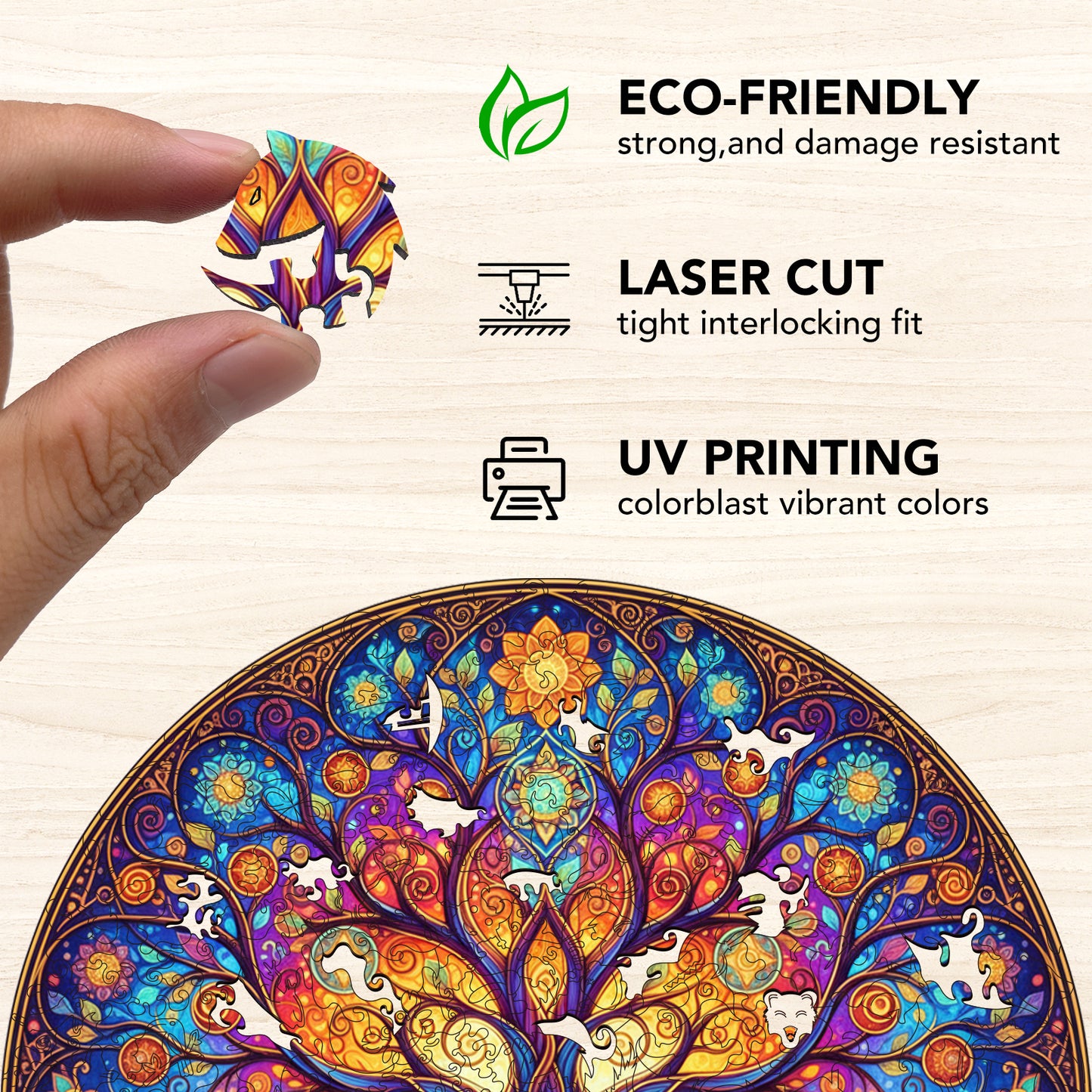 Spirit Tree Color Wheel Wooden Jigsaw Puzzle