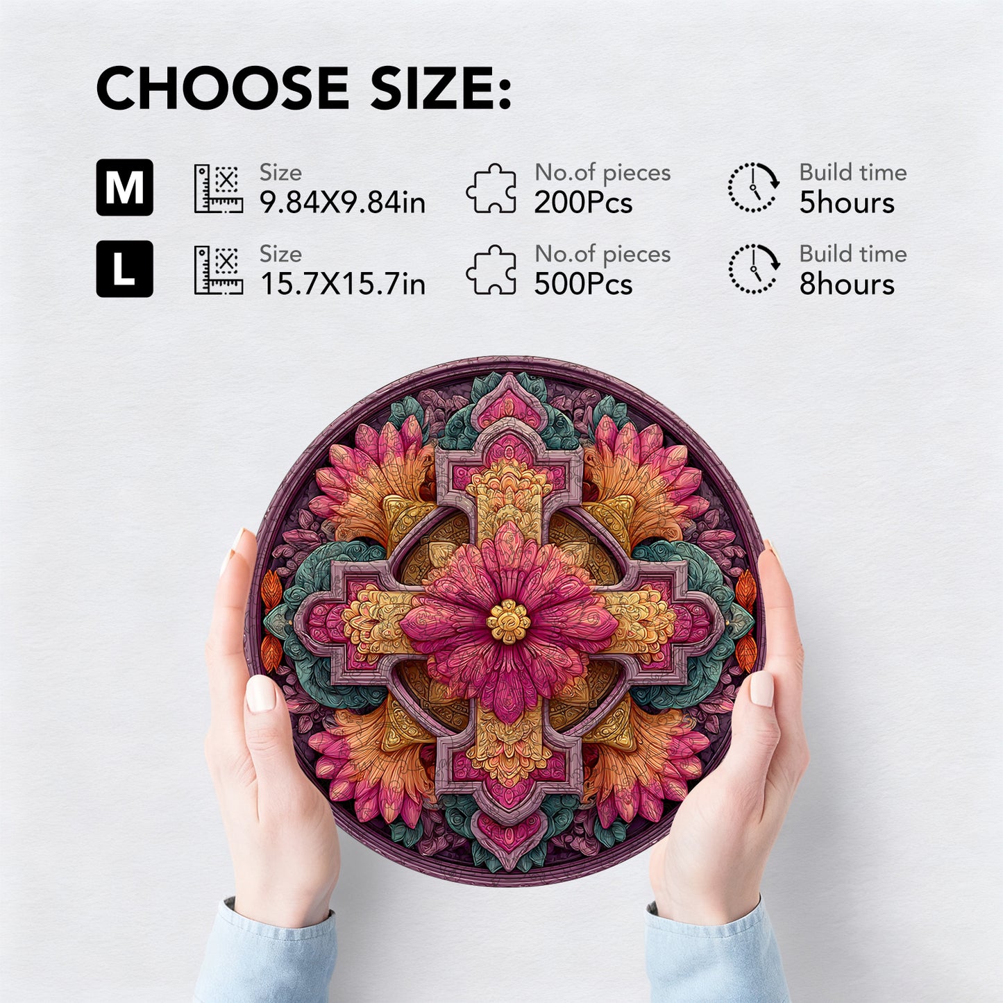 Blossom Sacred Pattern Wooden Jigsaw Puzzle