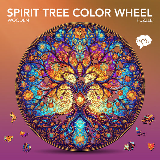 Spirit Tree Color Wheel Wooden Jigsaw Puzzle