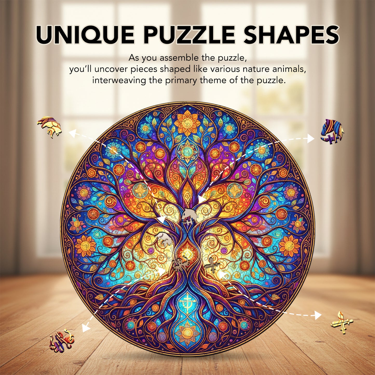 Spirit Tree Color Wheel Wooden Jigsaw Puzzle