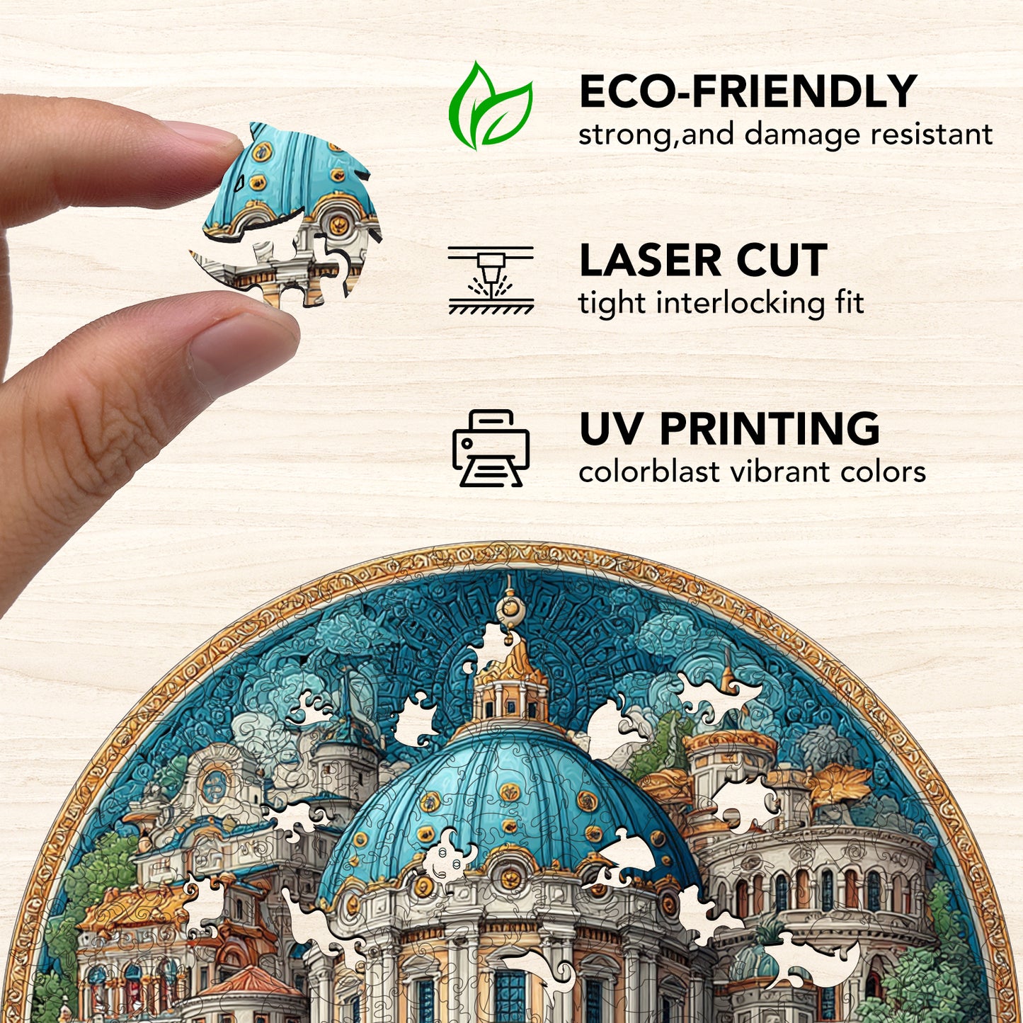 Fantasy Dome City Wooden Jigsaw Puzzle