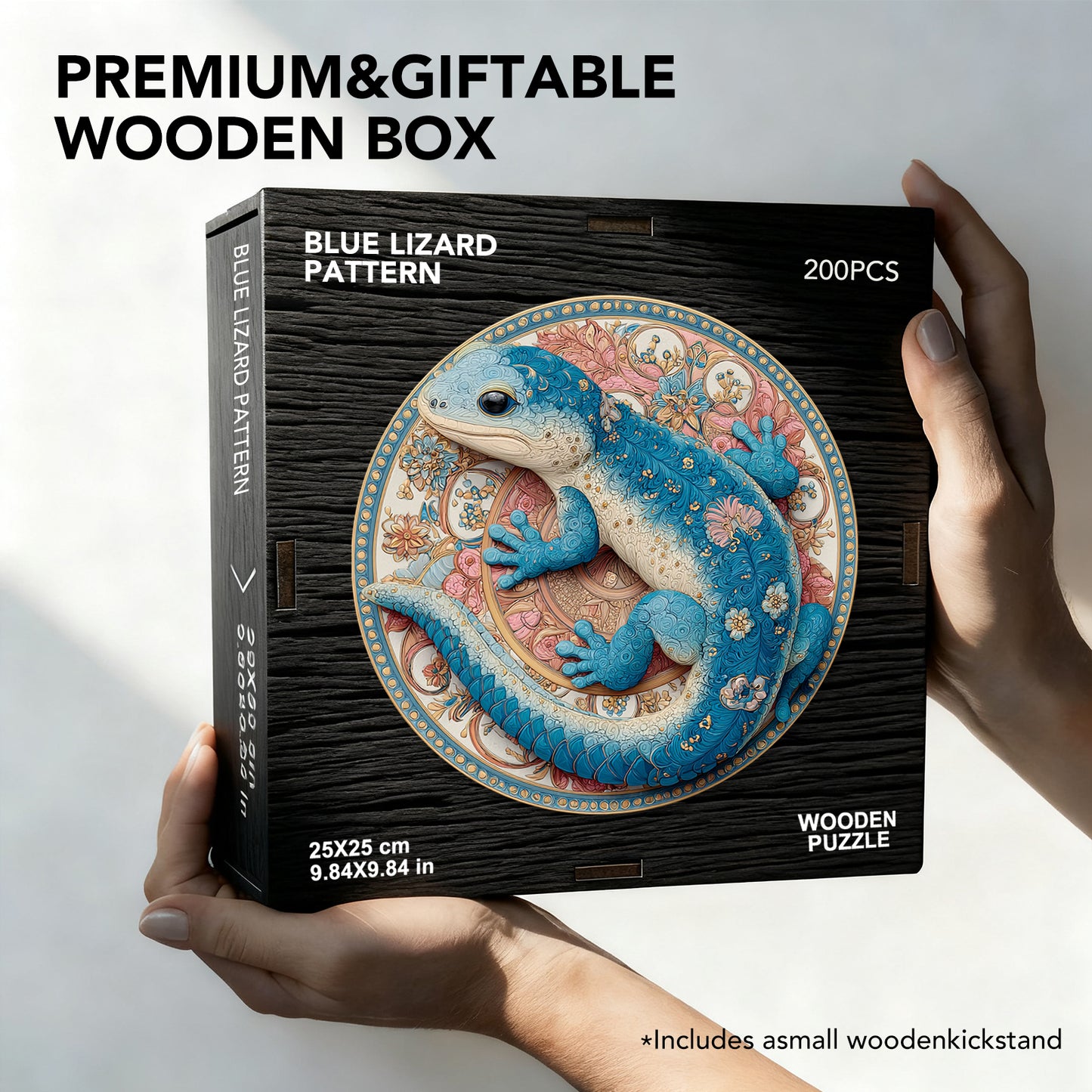 Blue Lizard Pattern Wooden Jigsaw Puzzle