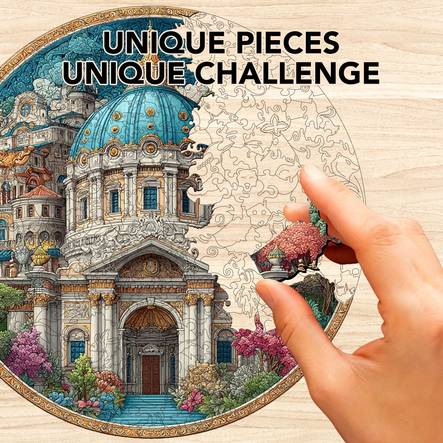 Fantasy Dome City Wooden Jigsaw Puzzle