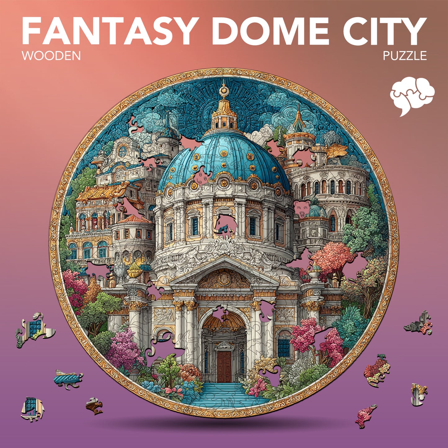Fantasy Dome City Wooden Jigsaw Puzzle
