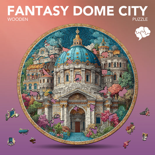 Fantasy Dome City Wooden Jigsaw Puzzle