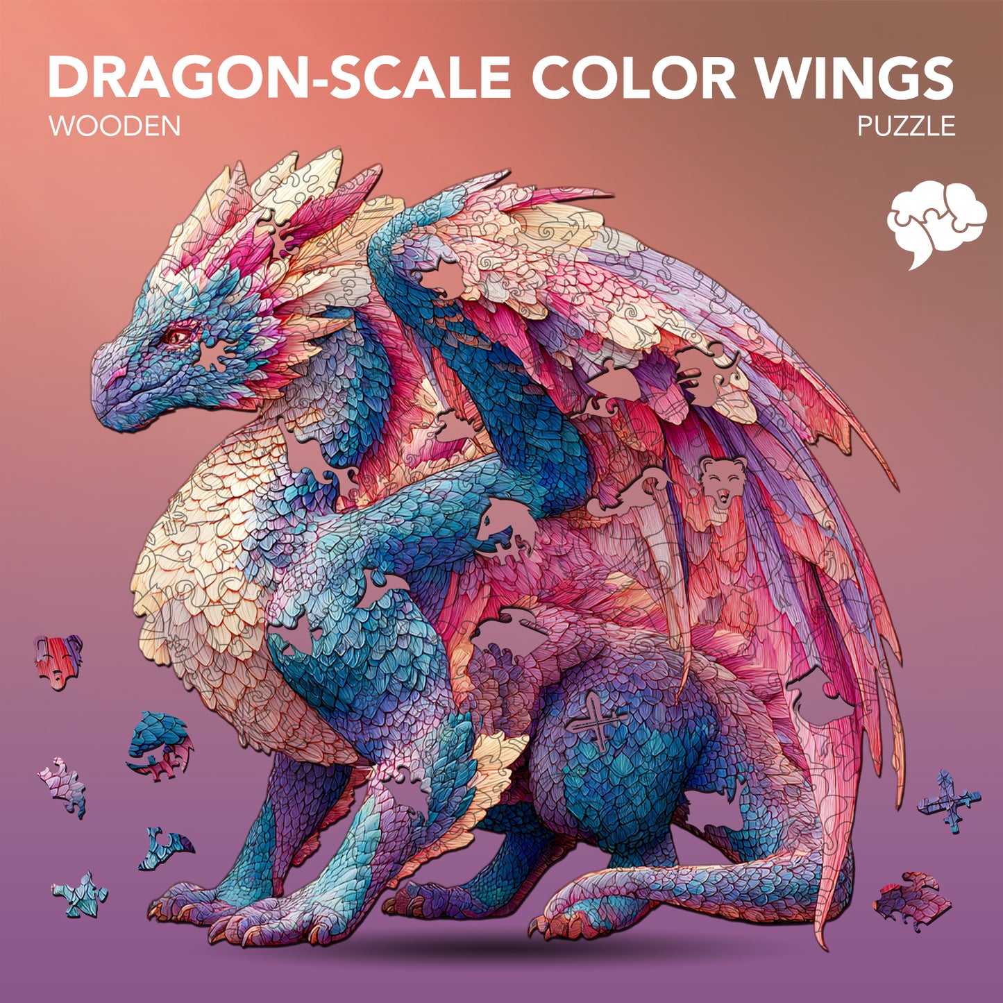 Dragon-Scale Color Wings Wooden Jigsaw Puzzle