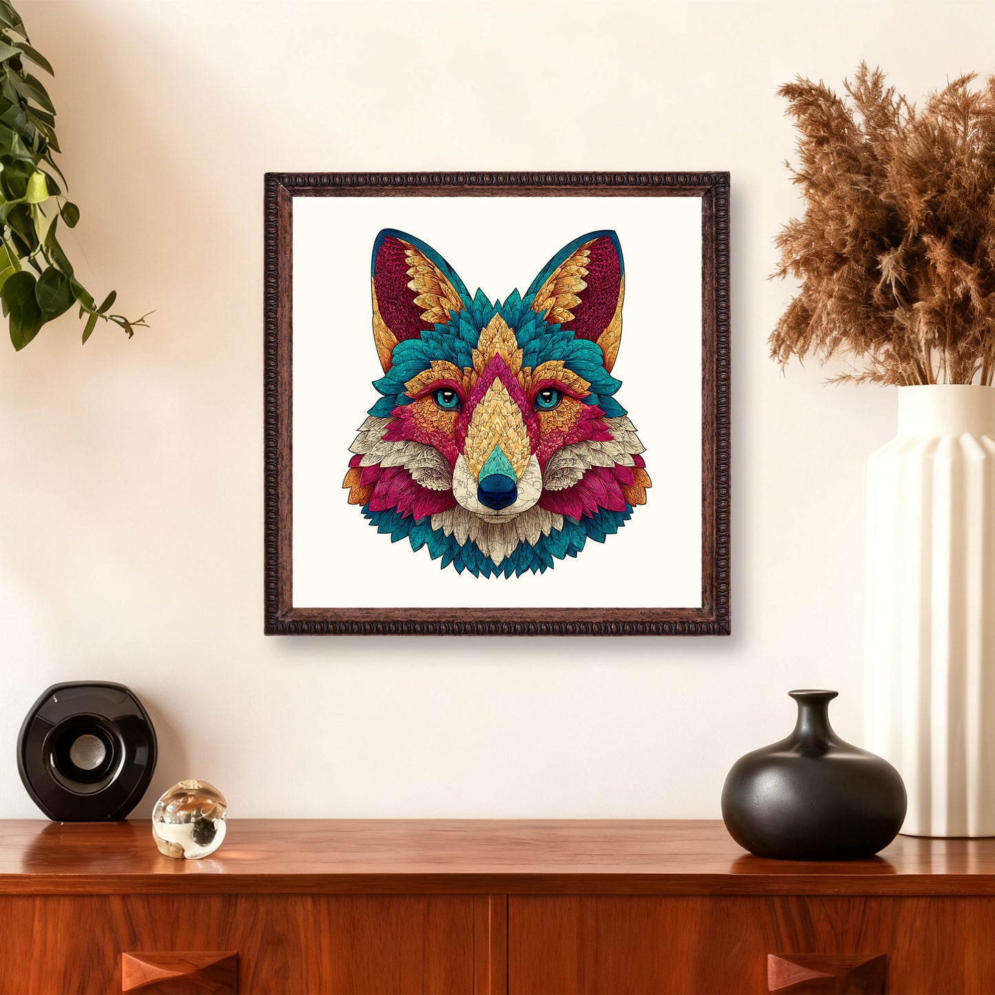 Wolf-Faced Splendor Wooden Jigsaw Puzzle
