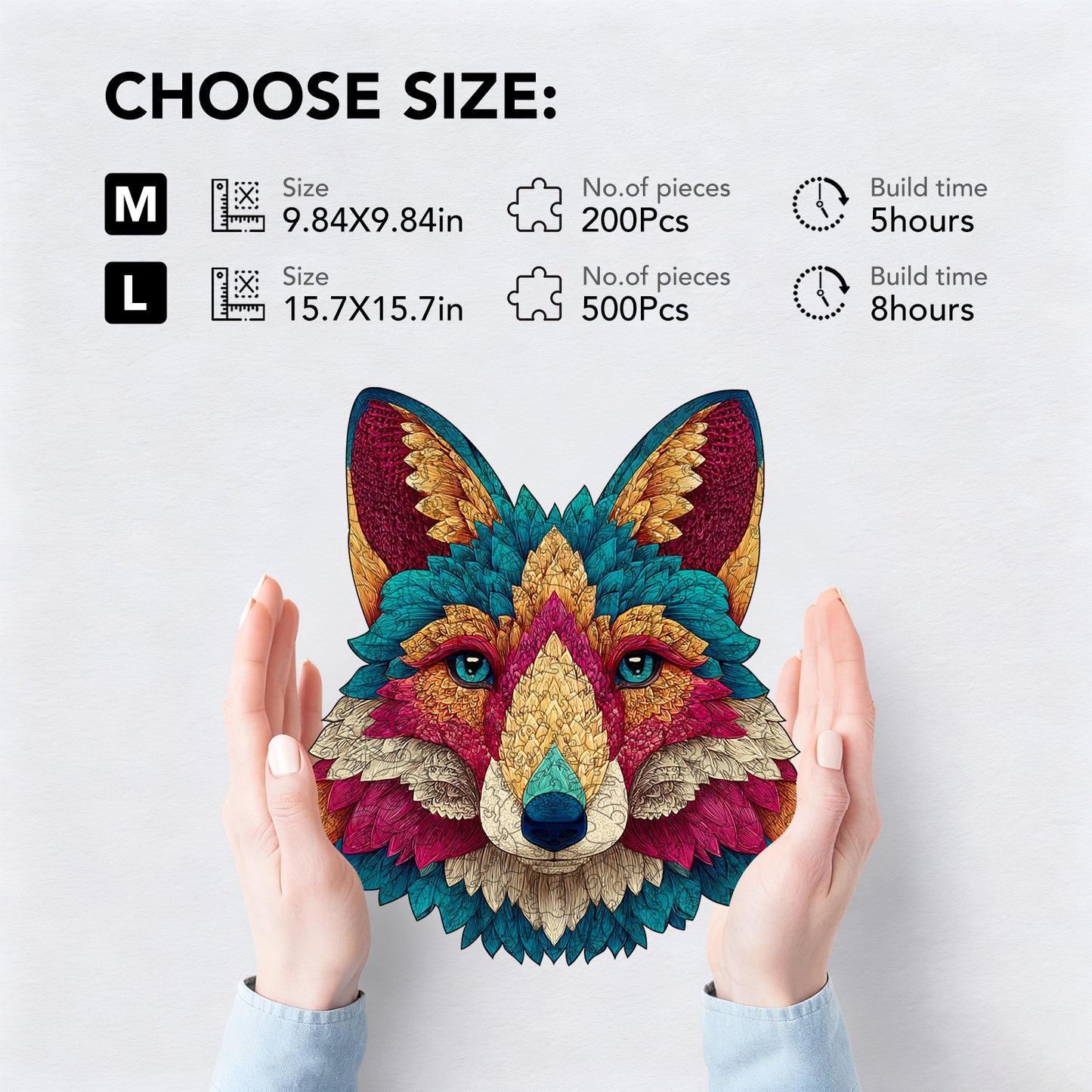 Wolf-Faced Splendor Wooden Jigsaw Puzzle