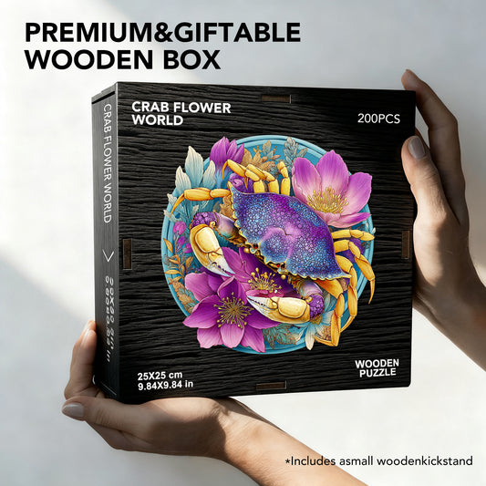 Crab Flower World Wooden Jigsaw Puzzle