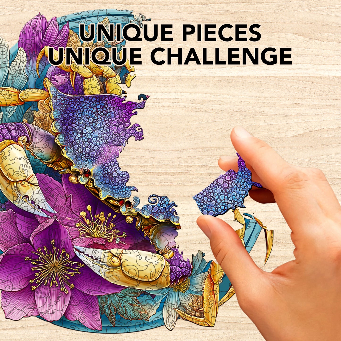Crab Flower World Wooden Jigsaw Puzzle
