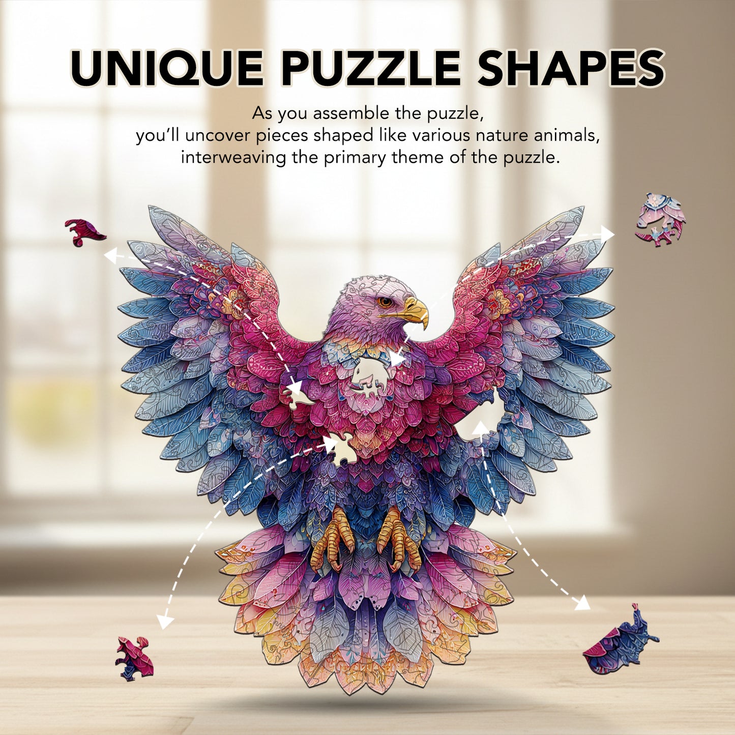 Eagle-Wing Speckles Wooden Jigsaw Puzzle