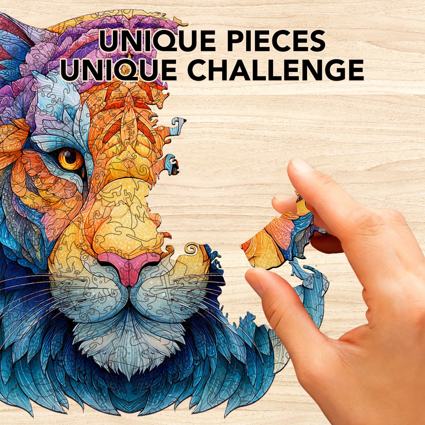 Tiger-Faced Splendor Wooden Jigsaw Puzzle