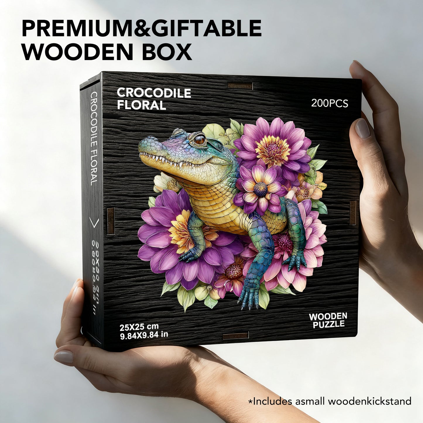 Crocodile Floral Wooden Jigsaw Puzzle
